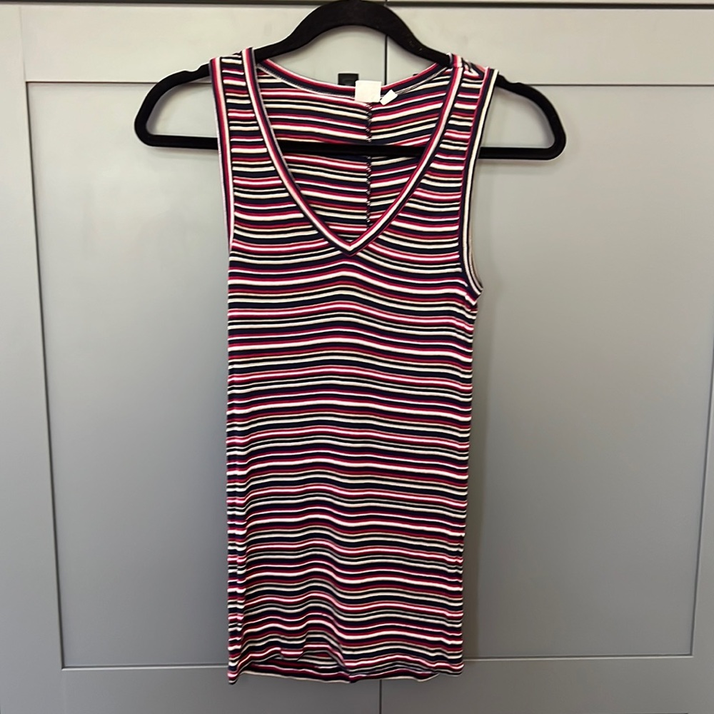 {GAP}Sz S Super Soft Navy/red/white/tan Striped Tank